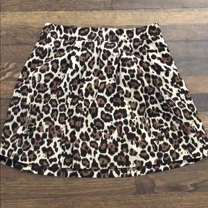 Leopard print skirt.
